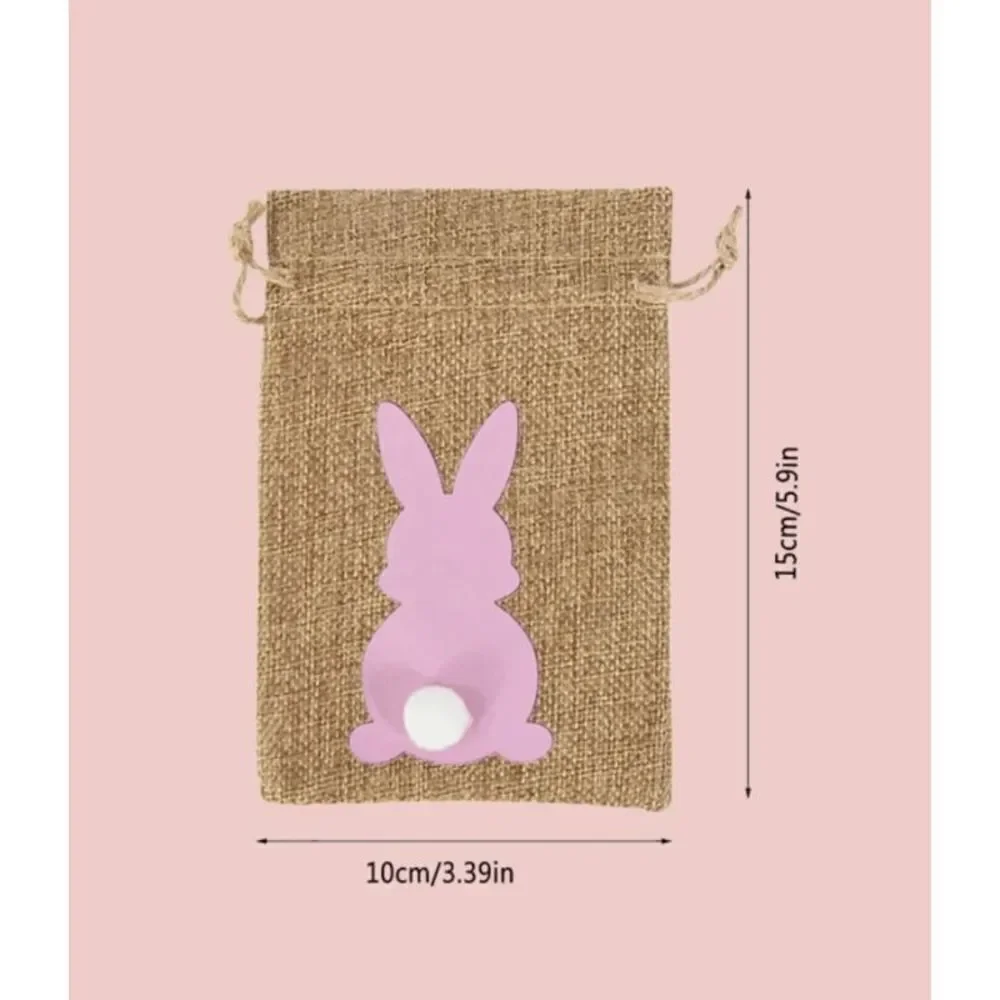 6pcs Bunny Rabbit Pompom Treat Gift Bag